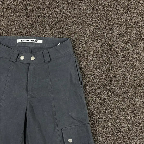 [BUNJANG] Black Up Snap Dark Grey Cargo Pants / 블랙업 스냅 다크 그레이 카고 팬츠