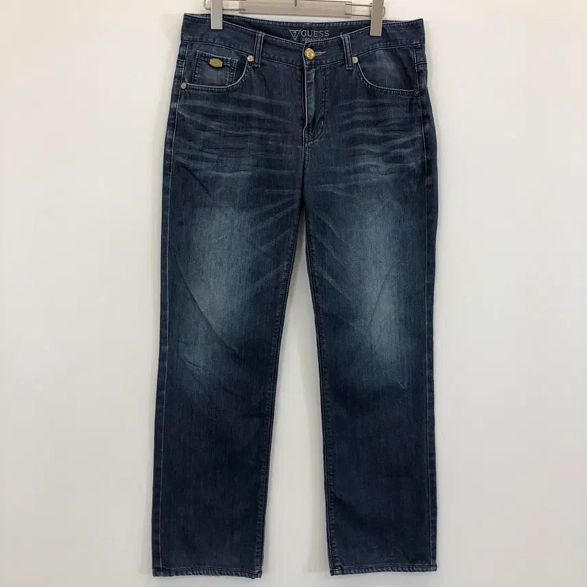 [BUNJANG] Guess Premium Gold Steel Logo Straight Jeans / 게스 프리미엄 금장 스틸로고 청바지 31 인치