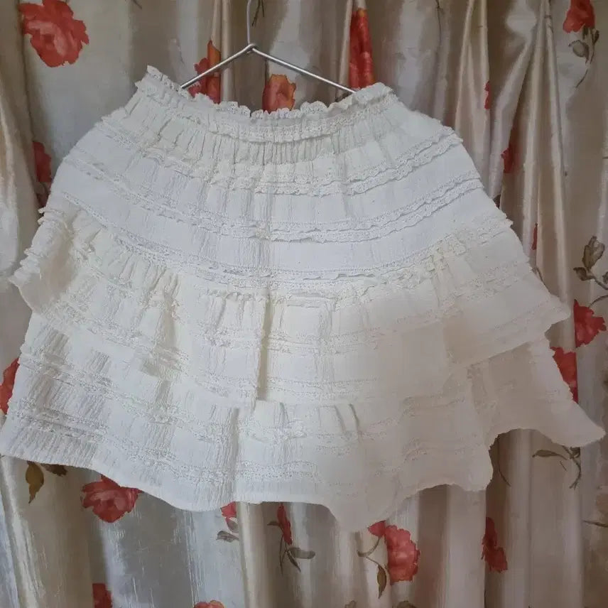 [BUNJANG] White Frill Skirt / 화이트 프릴 스커트