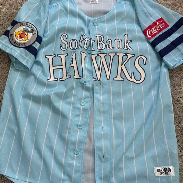 [BUNJANG] Fukuoka Softbank Hawks Japanese Baseball Team Jersey / 일본 프로야구 소프트뱅크 호크스 유니폼 사이즈 100 하늘색
