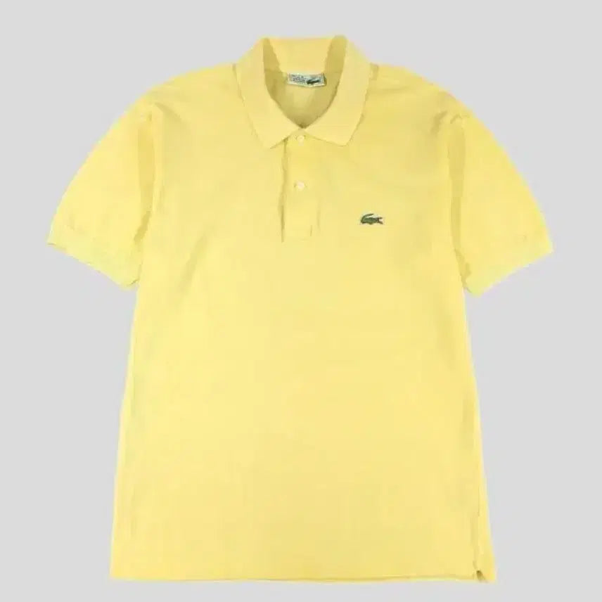 [BUNJANG] Lacoste Lemoncore Croco 00s Yellow Pique Polo T-Shirt / 레몬코어라코스테 서광 00s 옐로우 크로고 PK 피케 카라넥 반팔 티셔츠