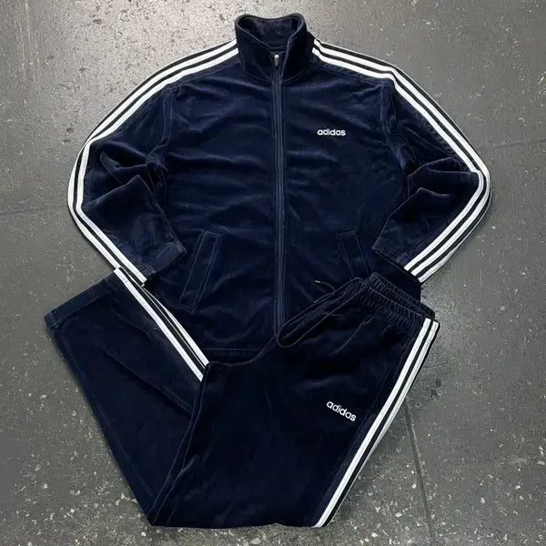 [BUNJANG] Adidas Velour Track Top Jersey Set / 100 아디다스 벨루어 트랙탑 져지 셋업 세트