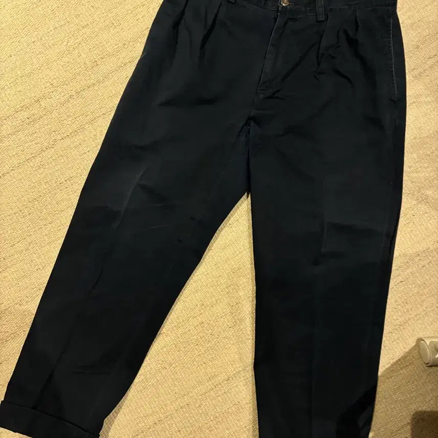 [BUNJANG] Polo Ralph Lauren Two-Tuck Cotton Trousers Navy / 폴로 랄프로렌 투턱 네이비 면바지
