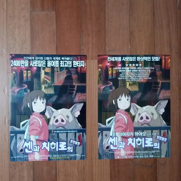 [BUNJANG] Spirited Away Original & Re-release Pamphlet Set / 영화팜플렛 센과치히로의 헹방불명 원개봉 재개봉 2종일괄 전단지