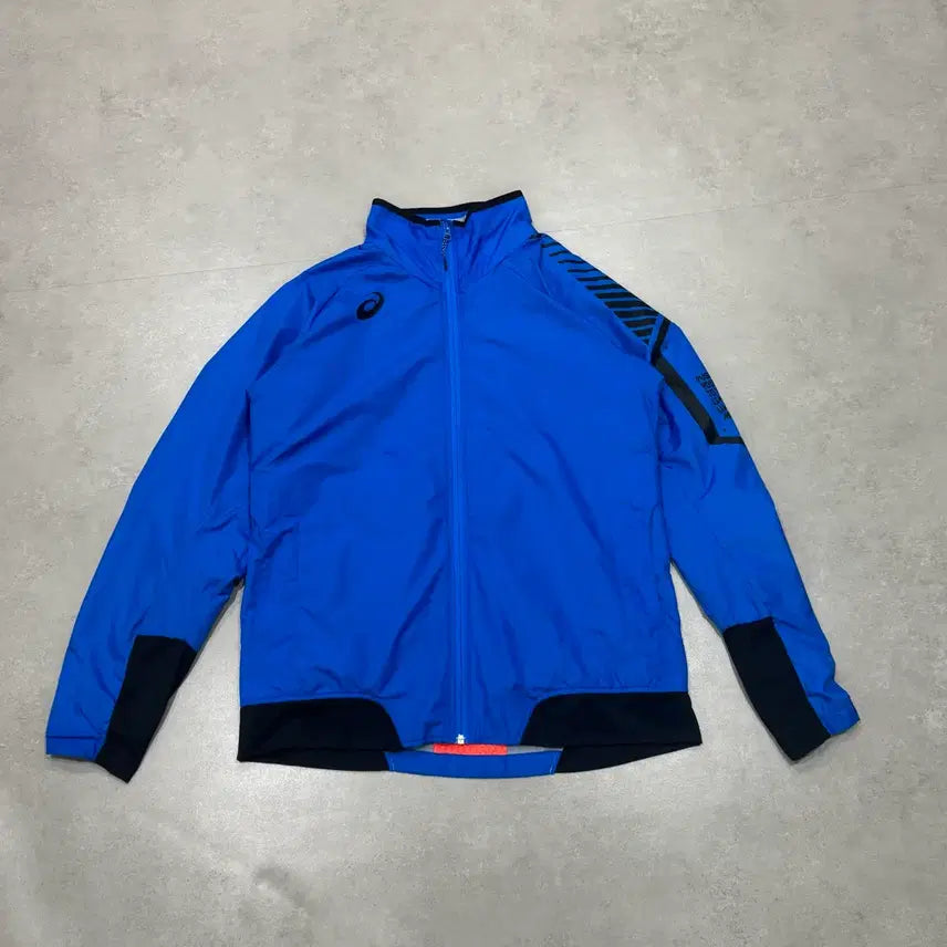 [BUNJANG] Asics Blue Windbreaker Jacket XL / 아식스 블루 바람막이 자켓 xl