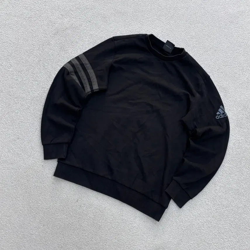 [BUNJANG] Adidas Men's Point Black Sweatshirt / 90 아디다스 남성 포인트 블랙 맨투맨 티셔츠 0630E2
