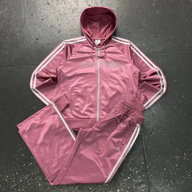 [BUNJANG] Adidas Y2K Cubic Hoodie Jersey Set / 100 아디다스 Y2K 큐빅 후드 져지 셋업 세트