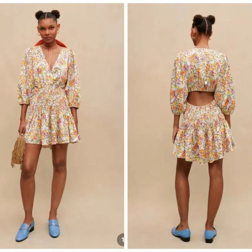[BUNJANG] Maje Floral Cut-Out Mini Dress / 마쥬 플로럴 컷아웃 원피스 36사이즈(수지착용)