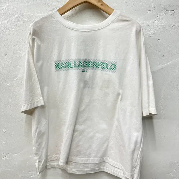 [BUNJANG] Karl Lagerfeld Women's White T-Shirt / 칼라거펠트 여 티셔츠 화이트/루즈핏/반팔 55