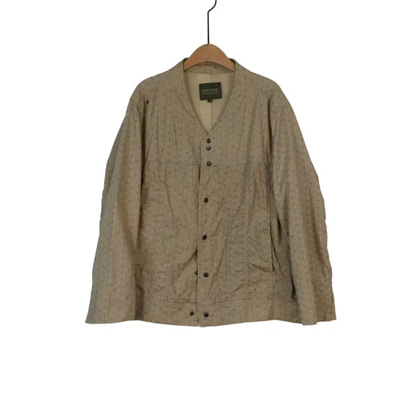 [BUNJANG] Qlad Museum Geometric Pattern V-Neck Jacket Beige L / Qlad museum 패턴 브이넥 자켓 베이지 L