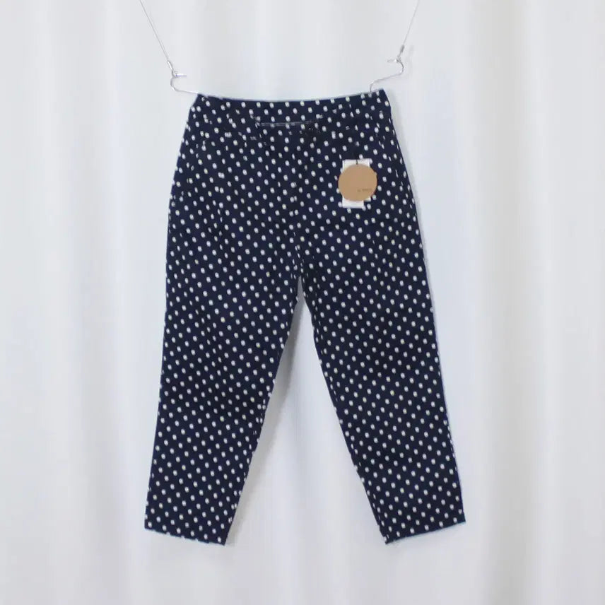 [BUNJANG] Son Jung Wan Dot Linen Blend Crop Pants (Navy, Size 88) / [새상품]손정완 도트 린넨 혼방 크롭 팬츠 88