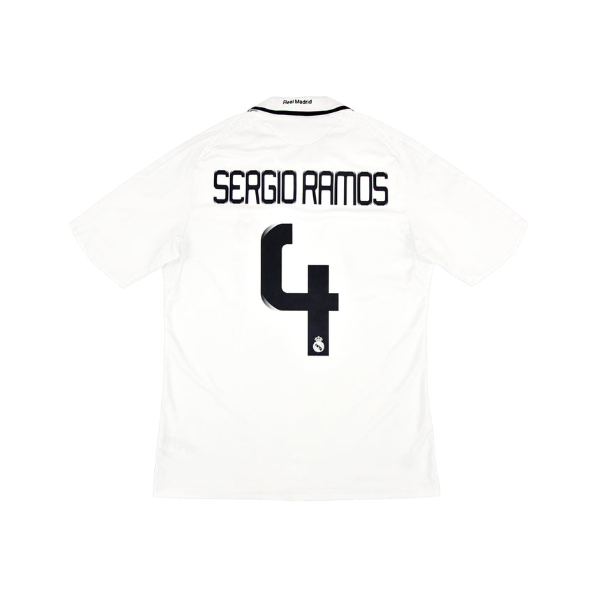 [BUNJANG] Adidas Real Madrid Sergio Ramos #4 2008-2009 Home Jersey / 정품 아디다스 레알 마드리드 유니폼 08 09 홈 라모스 4 해외 M