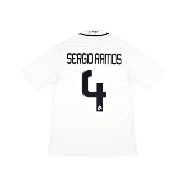 [BUNJANG] Adidas Real Madrid Sergio Ramos #4 2008-2009 Home Jersey / 정품 아디다스 레알 마드리드 유니폼 08 09 홈 라모스 4 해외 M