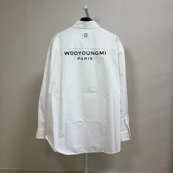 [BUNJANG] WooYoungMi Back Logo Shirt White Size 54 / [S급/54] 우영미 백로고 셔츠 화이트