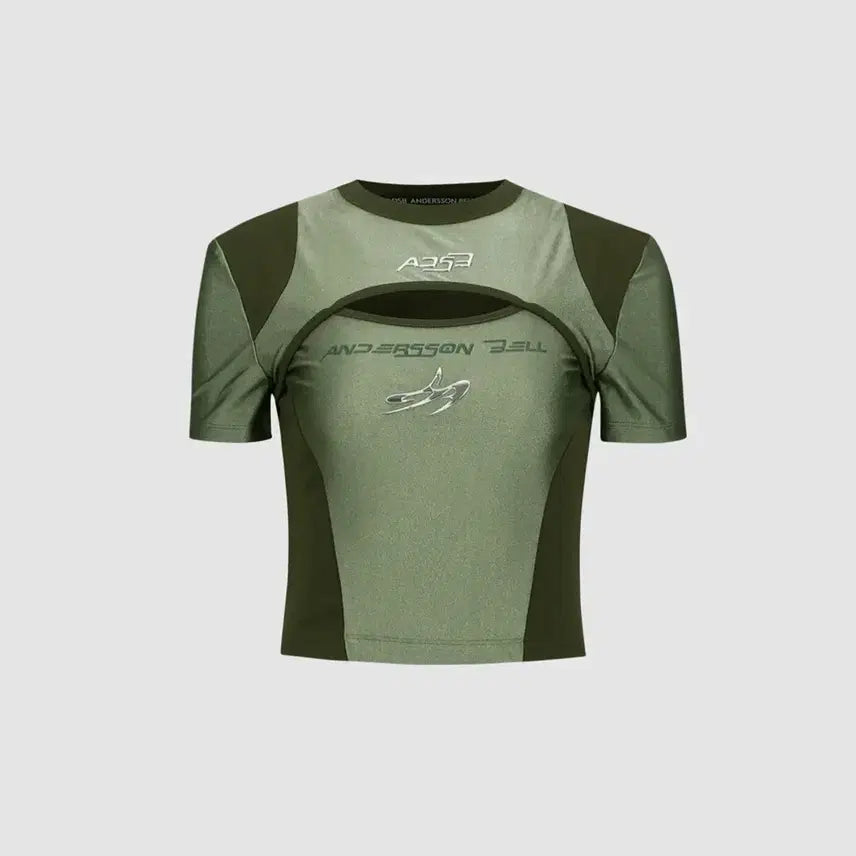 [BUNJANG] Andersson Bell Essential Cut-Out Racing T-Shirt Khaki / 택달린새상품) 앤더슨벨 에센셜 컷아웃 레이싱 티셔츠