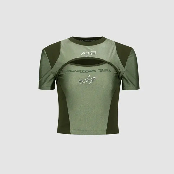 [BUNJANG] Andersson Bell Essential Cut-Out Racing T-Shirt Khaki / 택달린새상품) 앤더슨벨 에센셜 컷아웃 레이싱 티셔츠