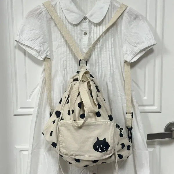 [BUNJANG] Nenetnya Nenet Drawstring Backpack / 네넷냐 네넷 가방 배낭 백팩 겸 숄더백 복조리백 모리걸 배낭