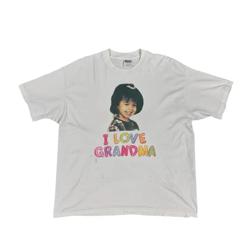 [BUNJANG] Vintage 90s I Love Grandma Graphic T-Shirt XL / 빈티지 90s I Love Grandma 알러뷰 그랜마 티셔츠