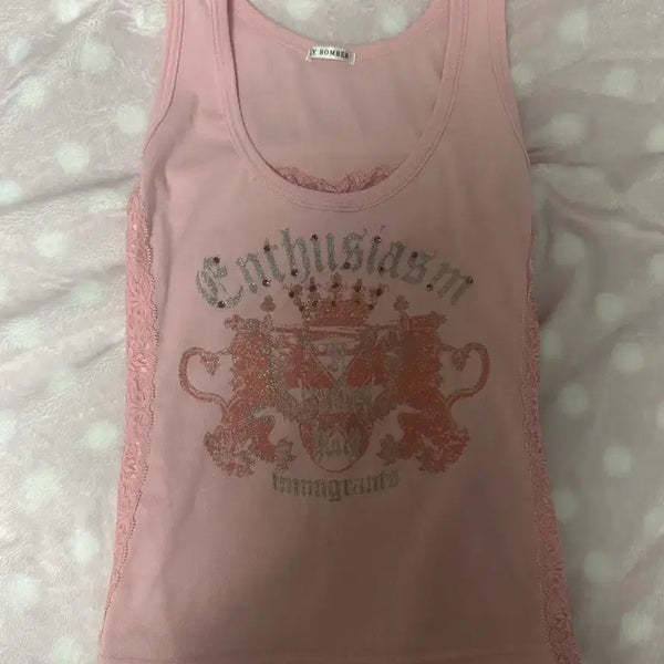 [BUNJANG] Vintage Gyaru Style Pink Camisole / 대대장 갸루 일브 핑크 나시 판매합니다
