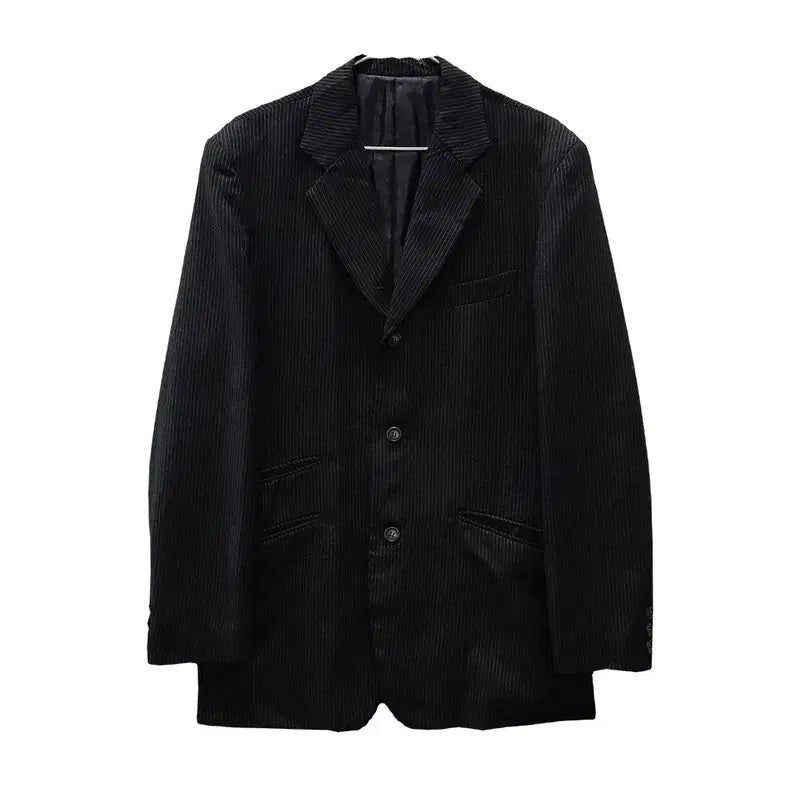 [BUNJANG] Vintage Nanostripe Black Blazer (L) / 빈티지 나노스트라이프 블랙 블레이저 L MADE IN JAPAN