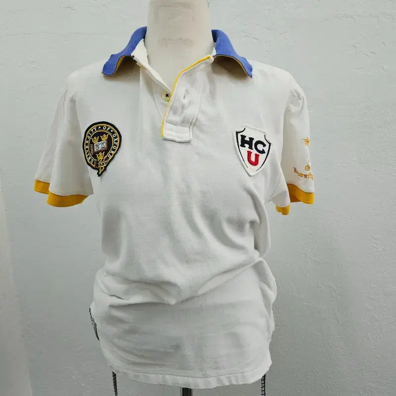 [BUNJANG] Henry Cotton Italy White Cotton Polo Shirt (Women's Size 55/66) / HENRY COTTON ITALY 카라티 여 55/66 J6134