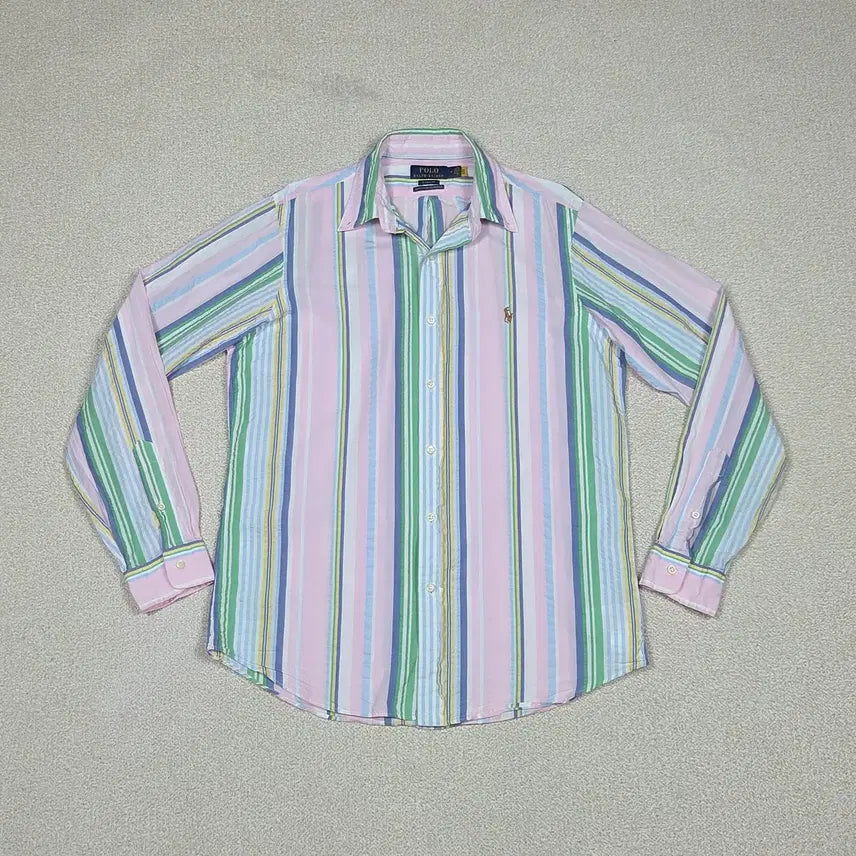 [BUNJANG] Polo Ralph Lauren Multi-Color Stripe Long Sleeve Shirt / [폴로 랄프로렌] 멀티 컬러 스트라이프 긴팔 셔츠 | S00534