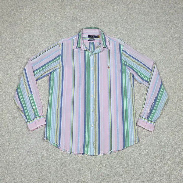[BUNJANG] Polo Ralph Lauren Multi-Color Stripe Long Sleeve Shirt / [폴로 랄프로렌] 멀티 컬러 스트라이프 긴팔 셔츠 | S00534