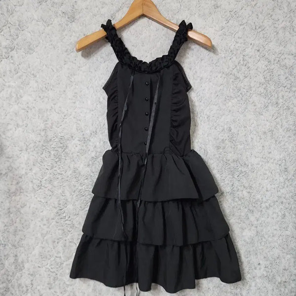 [BUNJANG] 21C Black Tiered Ruffle Dress / 21C [1] 블랙 캉캉 프릴 원피스