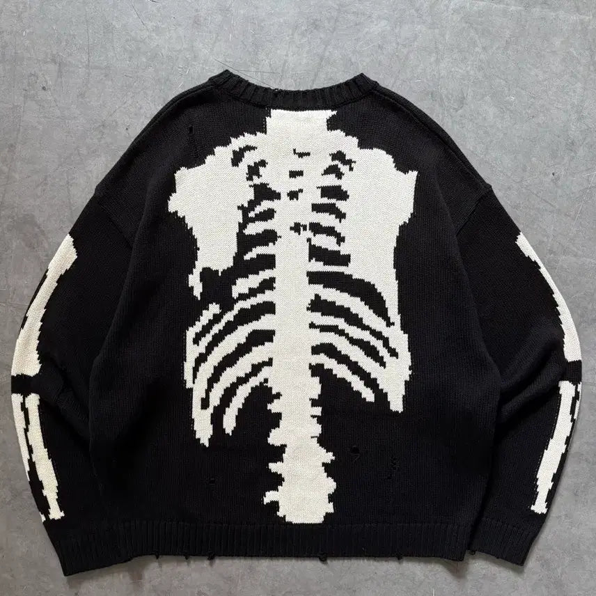 [BUNJANG] KAPITAL Bone Knit Sweater / KAPITAL 캐피탈 블랙 본 니트