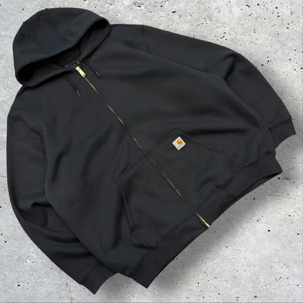 [BUNJANG] Carhartt Midweight Black Hoodie Zip-Up 2XL / [2XL] 칼하트 미드웨이트 블랙 후드집업 E488