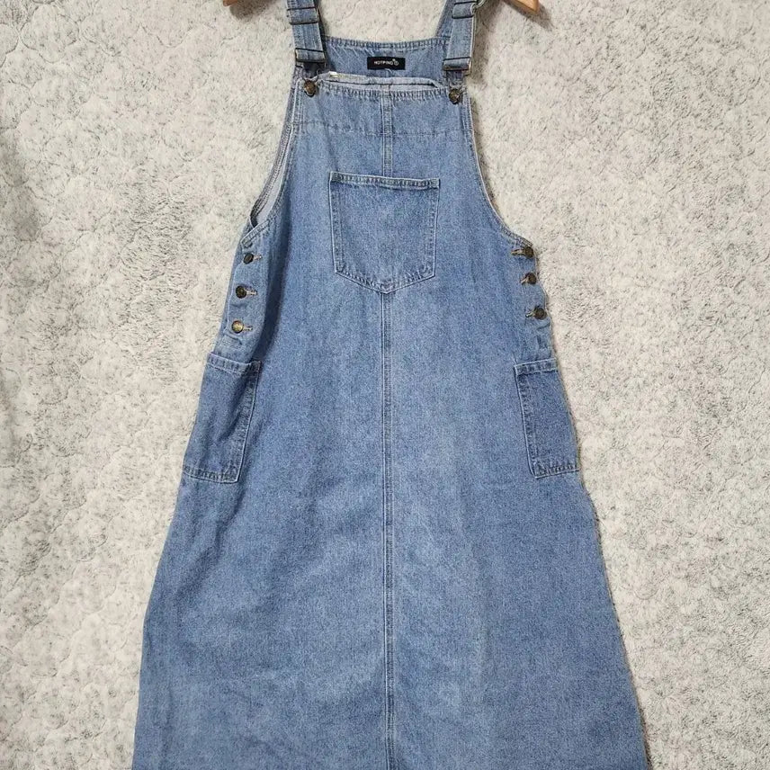 [BUNJANG] Hotping Women's Denim Bib Dress / 22C [1] 핫핑 여성 청 데님 멜빵 원피스