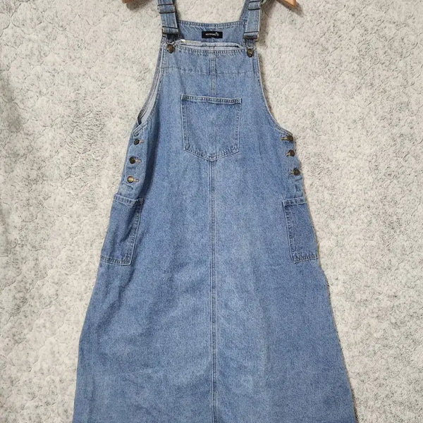[BUNJANG] Hotping Women's Denim Bib Dress / 22C [1] 핫핑 여성 청 데님 멜빵 원피스