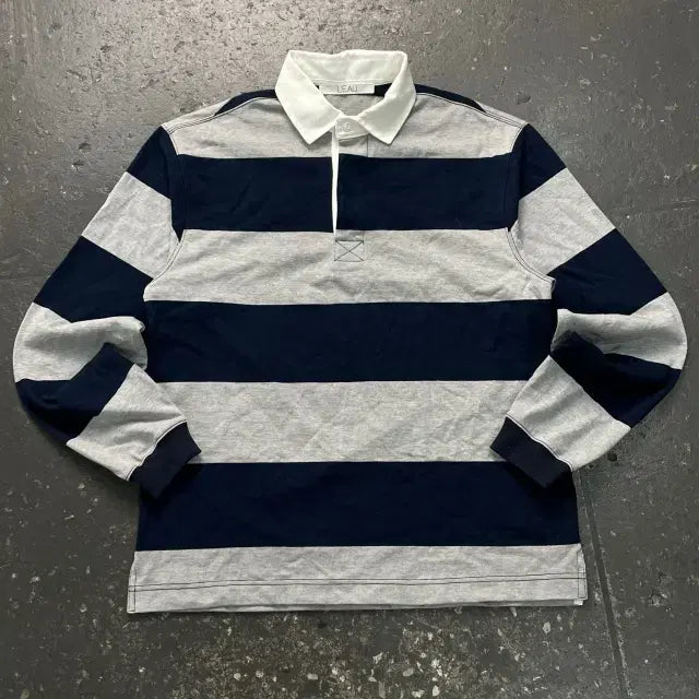 [BUNJANG] 100 L'eau Rugby Collar T-shirt / 100 로우 L'eau Leau 럭비 카라티