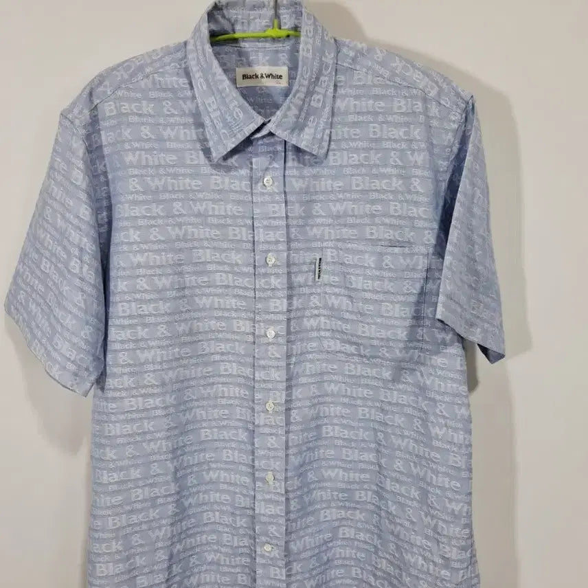 [BUNJANG] Black & White Short Sleeve Shirt / 블랙앤화이트 반팔 셔츠
