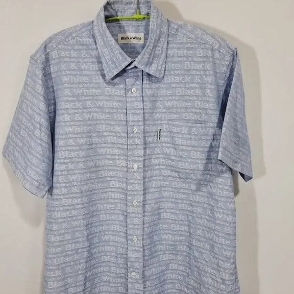 [BUNJANG] Black & White Short Sleeve Shirt / 블랙앤화이트 반팔 셔츠