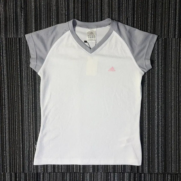 [BUNJANG] Adidas Performance Color Block Short Sleeve T-Shirt / 아디다스 퍼포먼스 화이트 배색 기능성 반팔 티셔츠