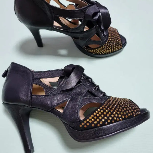 [BUNJANG] Lambskin Platform Heels / 양가죽 가보시힐