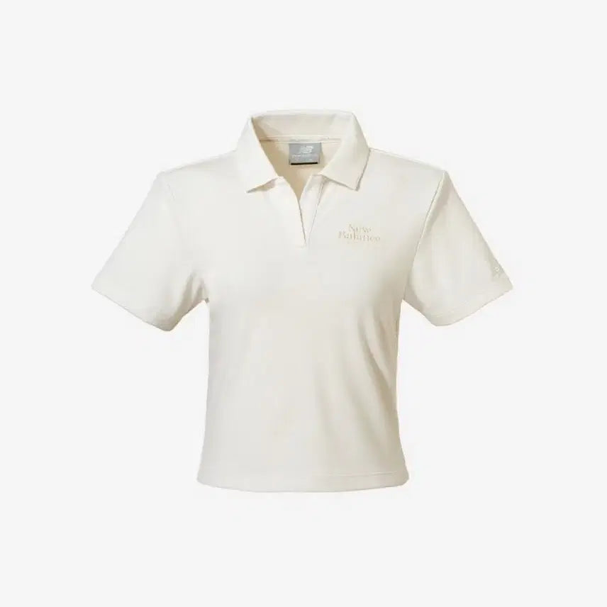 [BUNJANG] New Balance Semi Crop Collar Short Sleeve T-Shirt Cream / 뉴발란스 세미 크롭 카라 반팔 티 크림