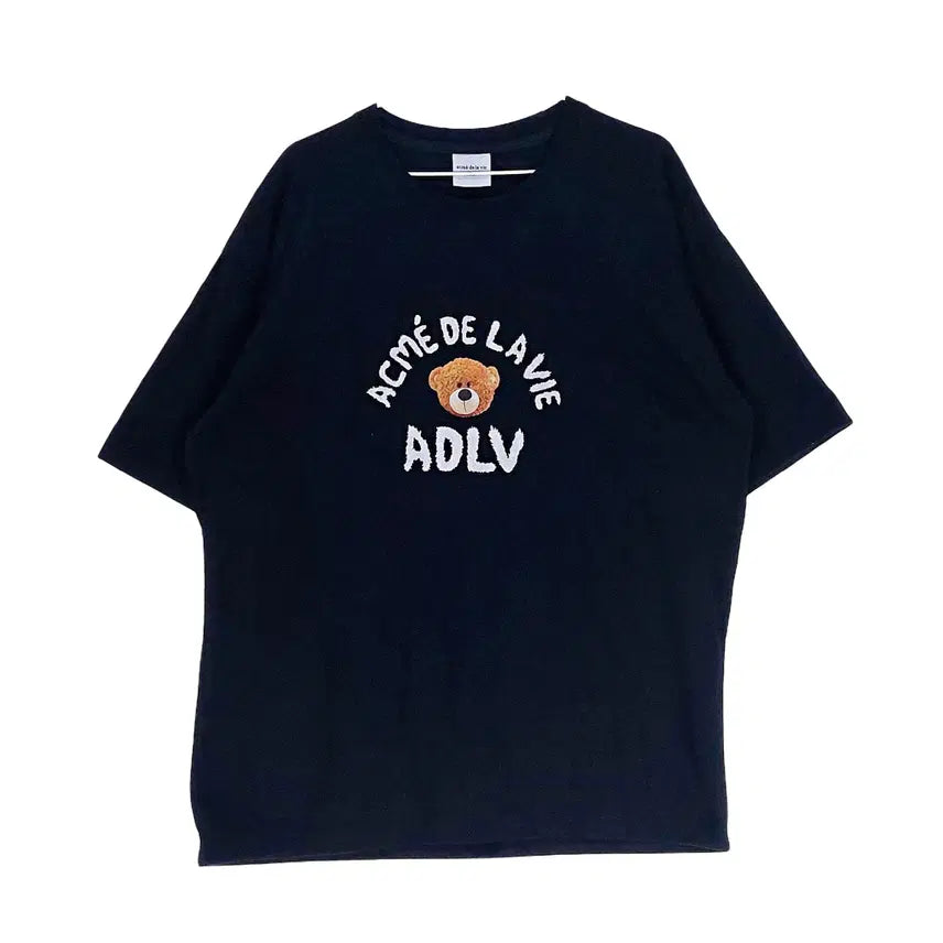 [BUNJANG] ADLV Black Graphic Oversized Fit T-Shirt / 에이디엘브이 남성 키치한 오버핏 반팔티 110 블랙 00572