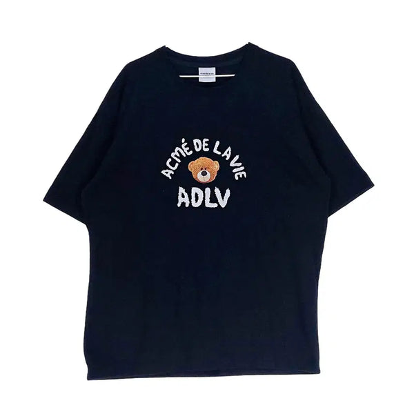 [BUNJANG] ADLV Black Graphic Oversized Fit T-Shirt / 에이디엘브이 남성 키치한 오버핏 반팔티 110 블랙 00572