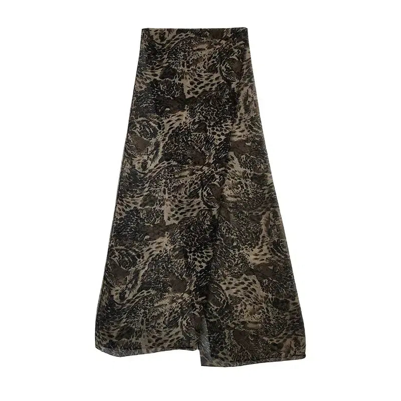 [BUNJANG] Vintage Oriental Safari Brown Shawl Scarf / 빈티지 사파리 오리엔탈 브라운 숄 스카프