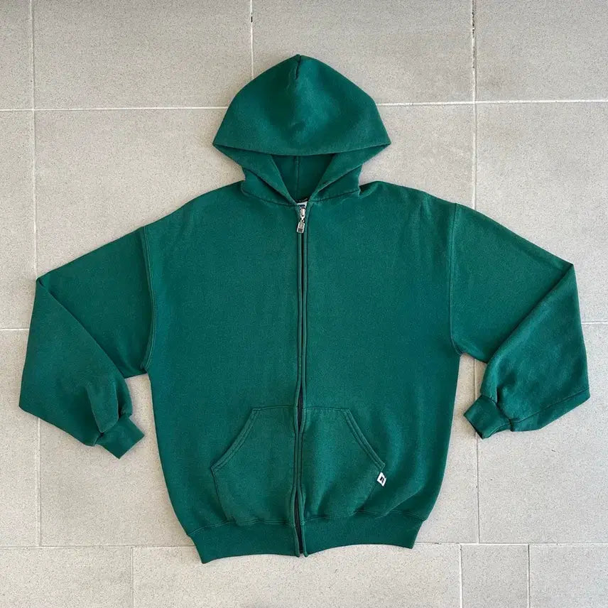 [BUNJANG] Russell Athletic 90s Vintage Green USA Made Hoodie L / 90s 빈티지 러셀 후드집업 그린 L USA