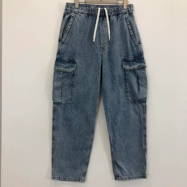 [BUNJANG] H&M Relaxed Fit Cargo Pants Beige Cotton Size M / H&M 흐앤므 루즈 밴딩카고팬츠 30 인치