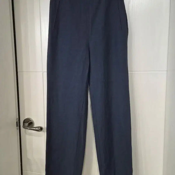 [BUNJANG] Eight Seconds Navy Wide Linen Slacks / 네이비 와이드 린넨 슬랙스