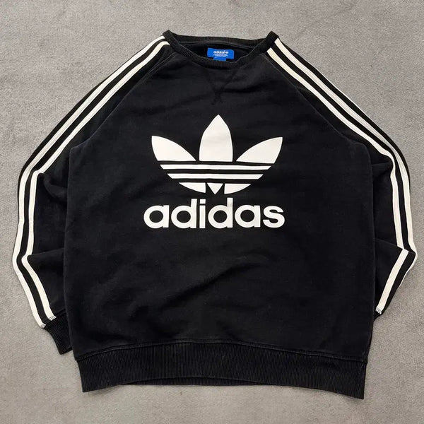 [BUNJANG] Adidas Trefoil Three-Stripes Sweatshirt / 105 아디다스 삼선 트레포일 맨투맨