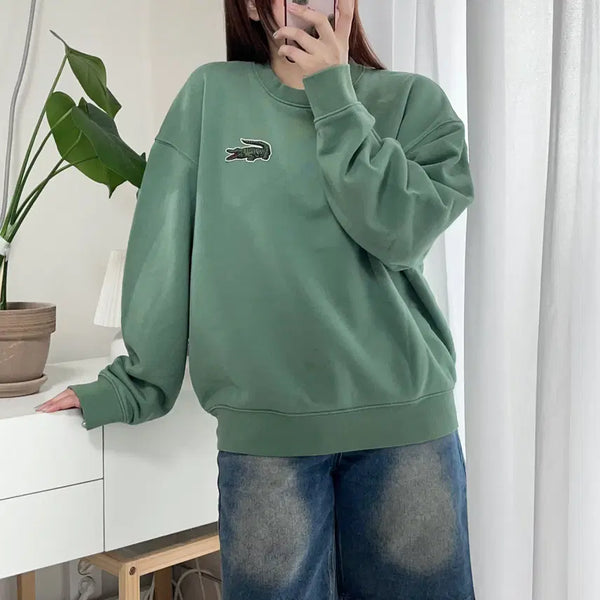 [BUNJANG] Lacoste Avocado Two-Logo Loose Fit Sweatshirt L / [정품] 라코스테 아보카도 투로고 루즈핏 맨투맨 [ L ]