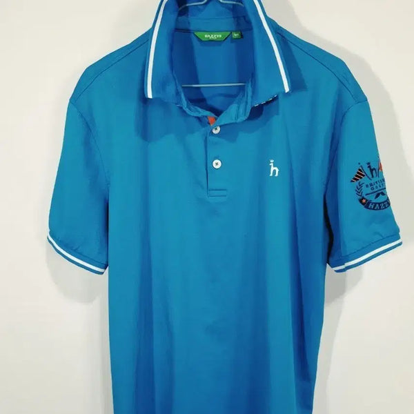 [BUNJANG] Hazzys Golfwear Short-Sleeve Polo Shirt Blue / 헤지스 골프웨어 반팔 카라티 블루