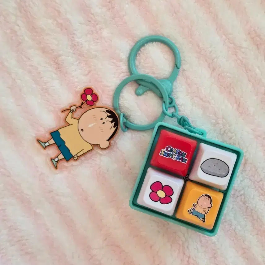 [BUNJANG] Crayon Shin-chan Misae 4-Keycap Keychain / 짱구는 못말려 맹구 4구 키캡 키링