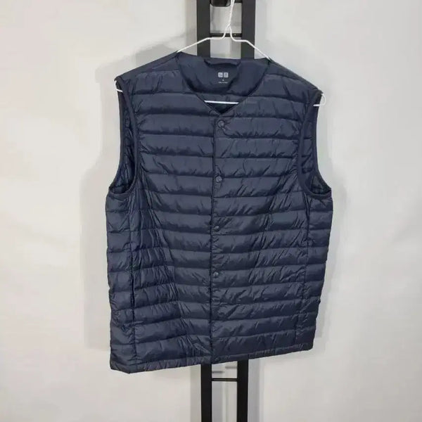 [BUNJANG] Uniqlo Lightweight Round Neck Down Vest - Men's Medium Navy / 유니클로 패딩조끼 경량 라운드넥 네이비 남성 m