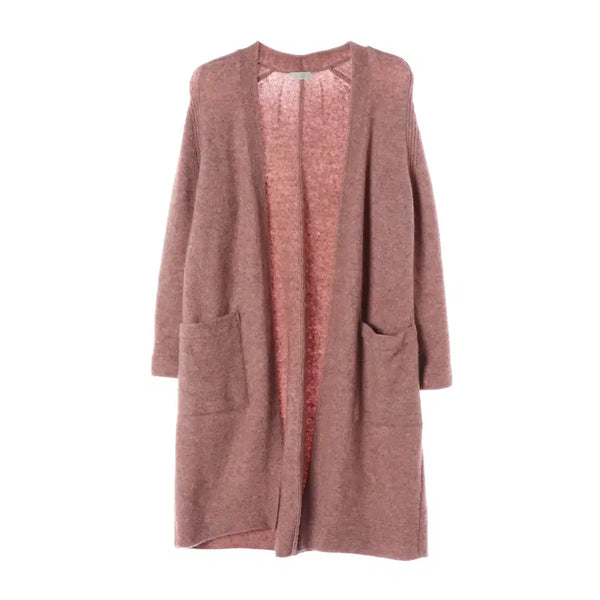 [BUNJANG] TIME Alpaca Blend Open Cardigan Pink / 타임 알파카 블렌드 오픈형 롱 가디건 핑크